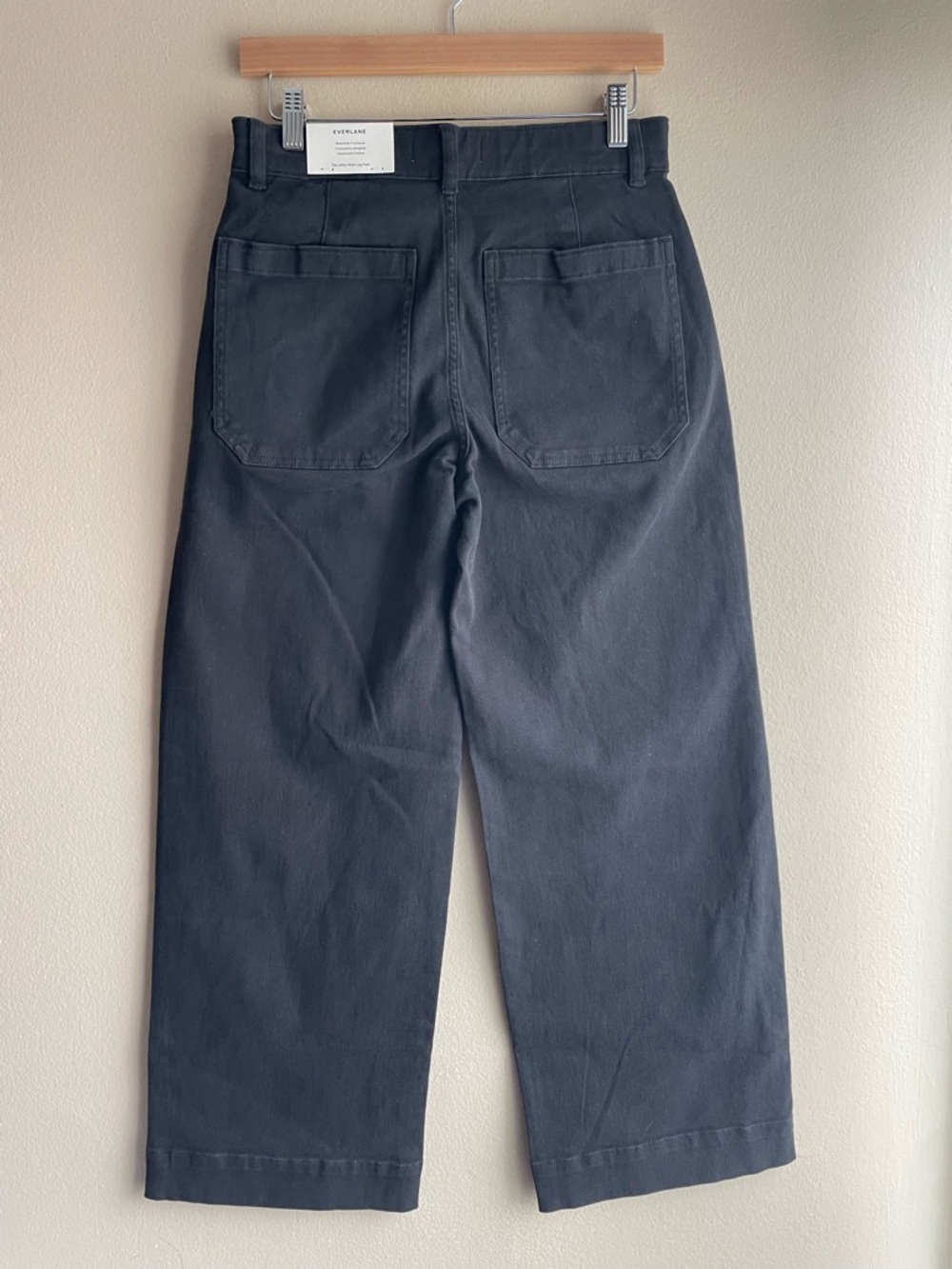 New Everlane Women THE UTILITY WIDE-LEG PANT Black Jeans Size 2 - Picture 9 of 14